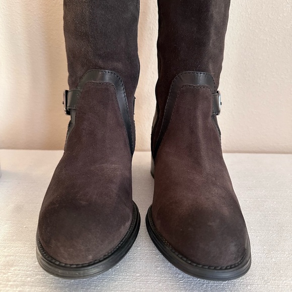 New AQUATALIA Brown Suede Trim Embellished Knee Height Riding Boots Women’s 11 - Picture 2 of 15